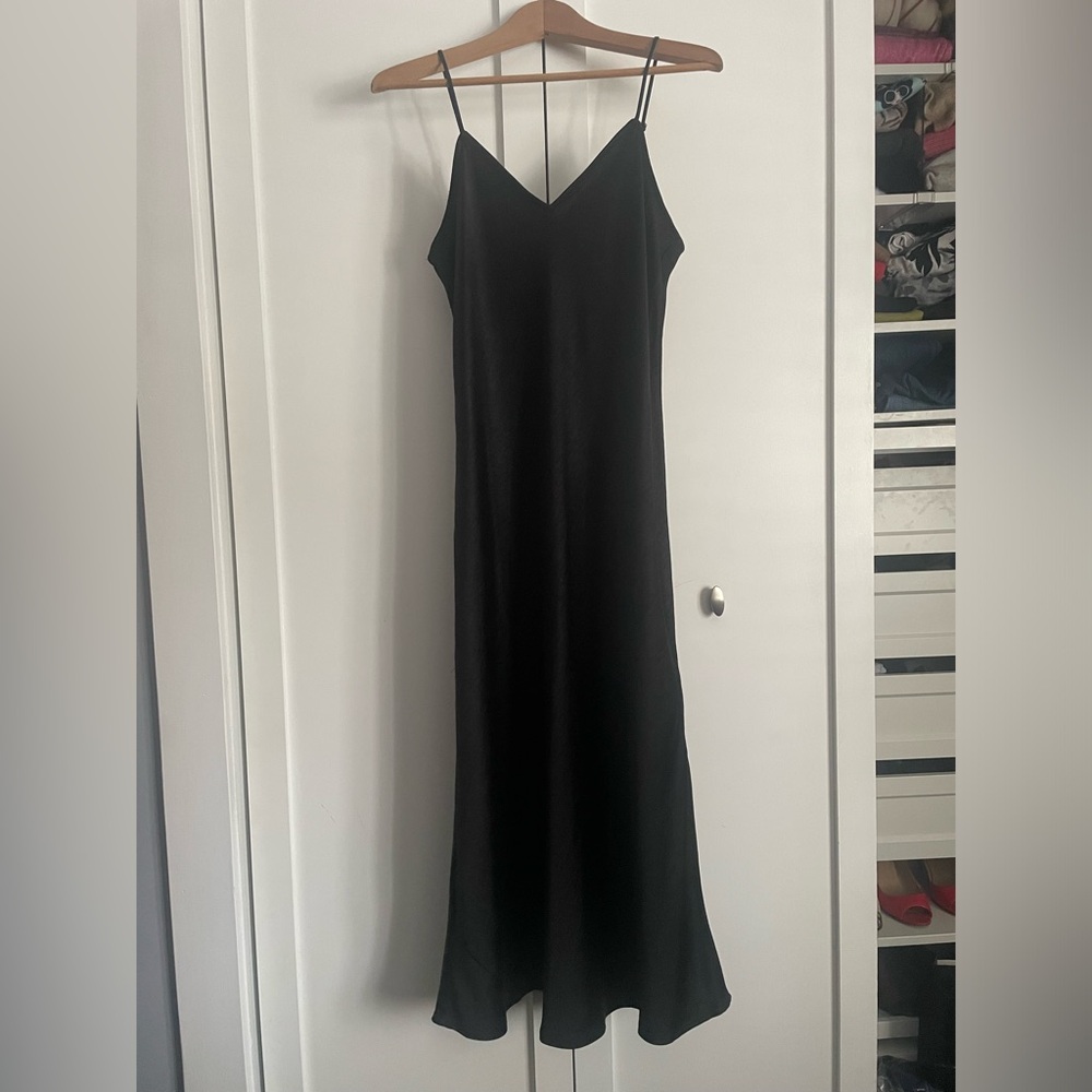 GAP Black Slip Dress with V-Neck